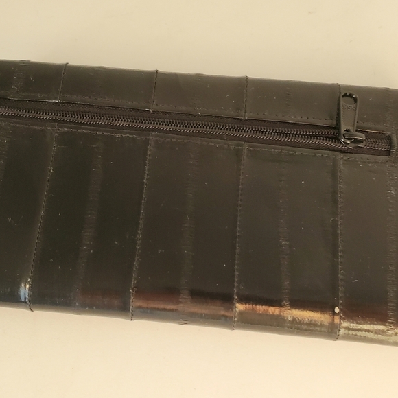 Eelskin Black Leather Wallet Women's - Picture 4 of 4